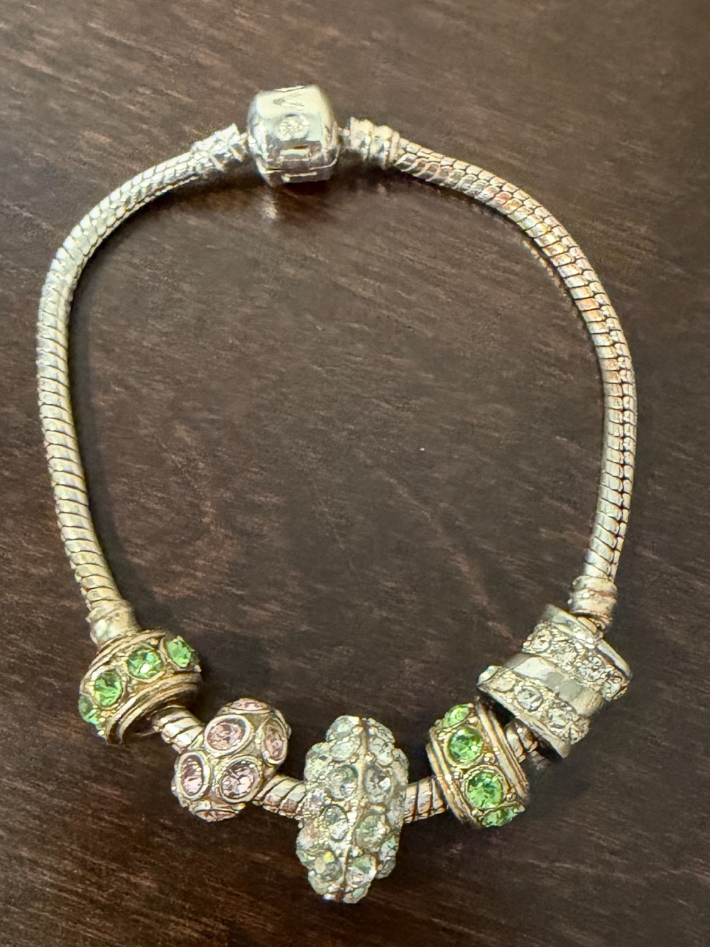 Charm bracelet w/five charms